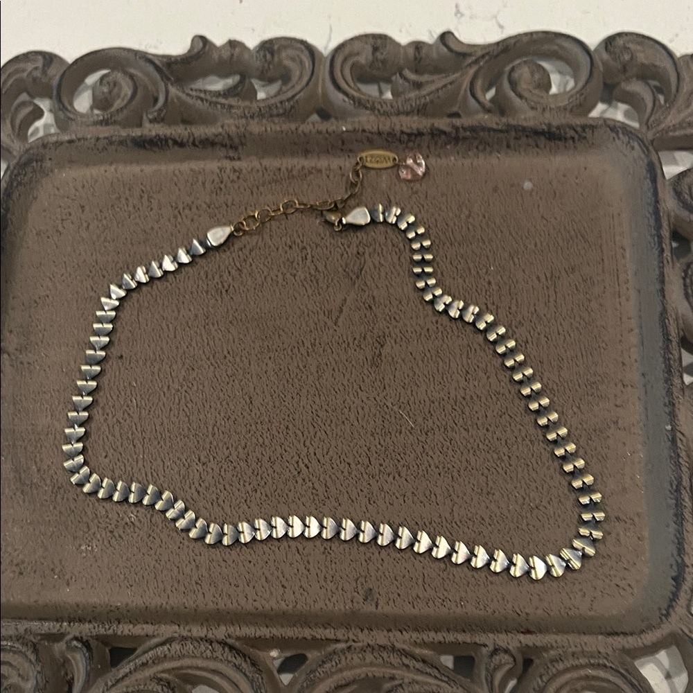 Sabika Gold and Silver Heart Necklace